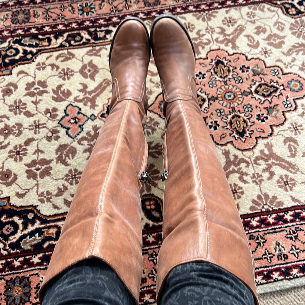 Over the knee leather boots